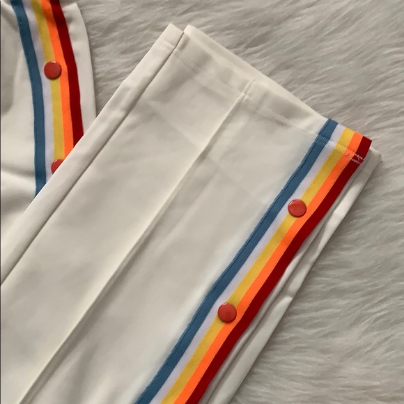 LAST CALL 🤍🌈White Joggers with Rainbow Details - Picture 4 of 8